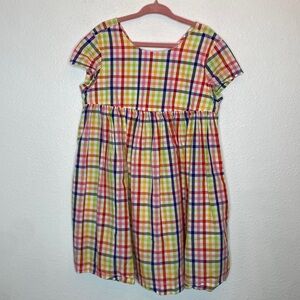 Hanna Anderson Girl's Plaid Dress Size 110 US size 6